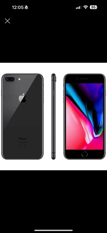 iphone 8 telefon: IPhone 8 Plus, 64 GB, Jet Black, Zəmanət, Barmaq izi, Sənədlərlə