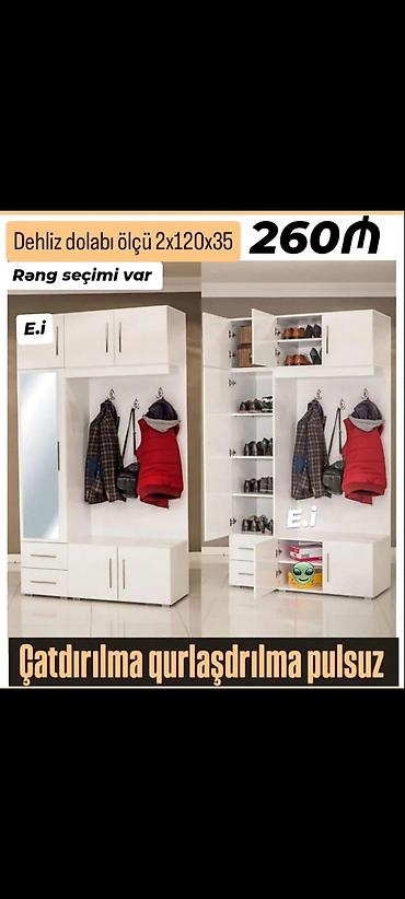 kreditle kunc divanlar: Dehliz dolabı – ölçü: 2x120x35 sm - Rəng seçimi var - Ayna qapılı — 1