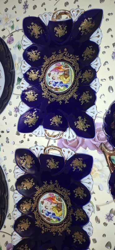 Nahar dəstləri və servizlər: Nahar dəsti, rəng - Göy, Farfor — 6