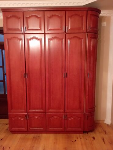 rumıniya mebel: Гардеробный шкаф, Б/у, 5 дверей, Распашной, Прямой шкаф, Румыния