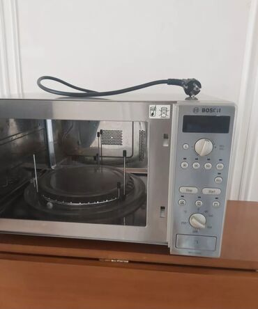 qaz peçləri: Mikrodalğalı soba Bosch, Ayrıca dayanan, Mikrodalğalar ilə, rəng - Boz, İşlənmiş