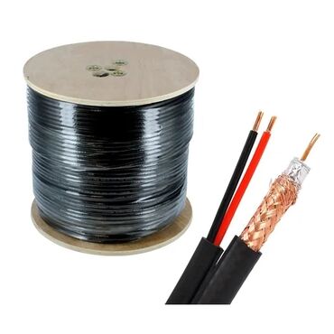 dam örtükleri: RG59 + 2x0.5 mm² kombinə edilmiş CCTV kabeli – kamera sistemləri üçün