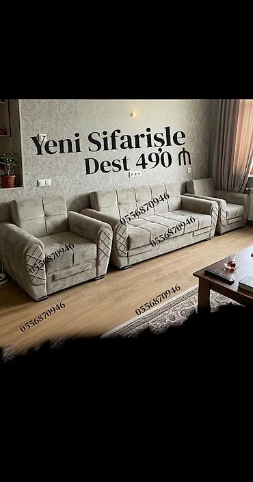 belarus mebelleri: Yeni, Divan, 2 kreslo, Bazalı, Açılan — 1
