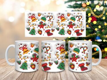 Čaše: Praznične keramičke šolje – više dizajna - Materijal: kvalitetna — 8