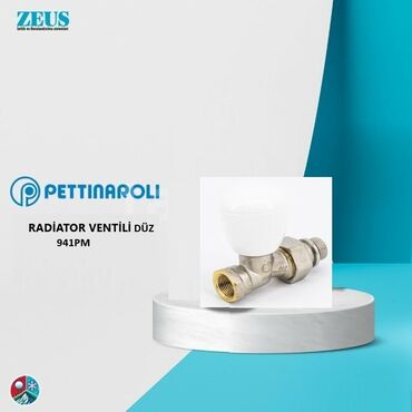 Кухонные краны: Pettinaroli tərəfindən istehsal olunan düz radiator ventili, istilik
