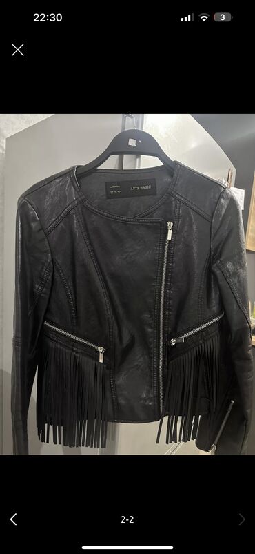 черная кожанная куртка: Кожаная куртка, Косуха, Натуральная кожа, Приталенная модель, S (EU 36)