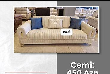 Divanlar: Tek divan – 450 AZN - Müasir dizayn: dərin kapitone tikişlər, qızılı — 21