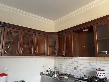 kuxna mebelli: Mətbəx mebel dəsti – klassik tərz, qəhvəyi rəng - Material: taxta — 2
