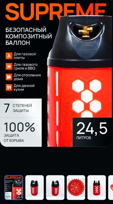 газовые пушка: 24,5л Supreme новые безопасные композитные балоны для кафе. С