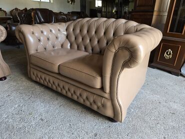 Stilske garniture: Garnitura klasičnih kožnih sofa – stil Chesterfield - Set od tri — 7