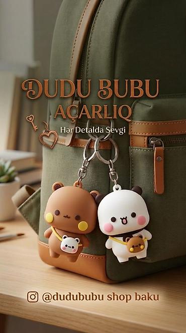 Breloklar: DUDU BUBU açarlıq dəsti - Sevimli DUDU VƏ BUBU fiqurları - Yumşaq — 2