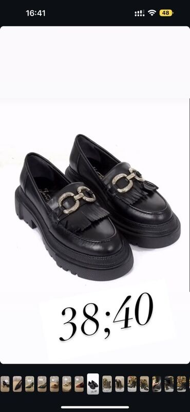 женские слипоны на высокой подошве: Qadın loaferləri – qara rəng - Material: hamar dəri görünüşlü üst