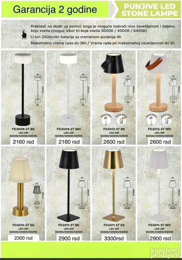 Rasveta: Stona lampa, bоја - Bela, Novo — 5