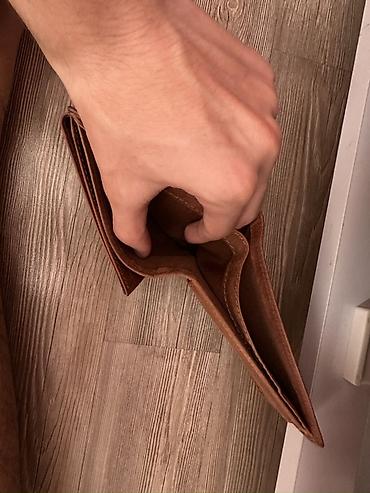 Portmone, pulqabıları: Təbii dəri kişi pulqabısı – qəhvəyi - Material: təbii dəri, möhkəm — 4