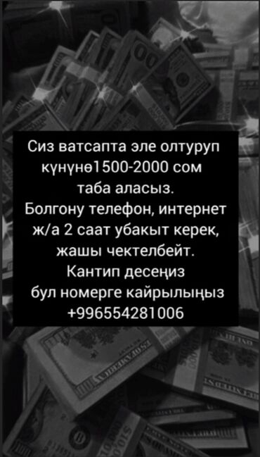 работа в бишкеке продавец: Онлайн‑подработка через WhatsApp. Обещают ежедневный заработок