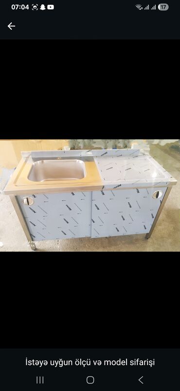 Nerjaveykalar: Paslanmayan poladdan (inox) istehsalat tipli lavabolar və iş masaları — 16