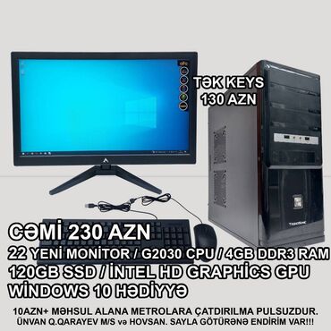 Videokartlar: ⭐TƏK KEYS – 130 AZN ⭐22” Yeni Monitorla dəst – 230 AZN