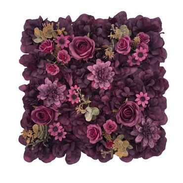 Süni güllər: Dekorativ süni gül paneli – kvadrat modul - Dizayn: sıx çiçək — 2