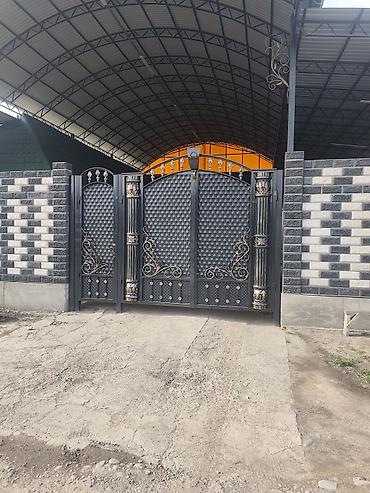 Ачылма дарбазалар: Металлические распашные ворота с калиткой - Материал: сталь, сварная — 5