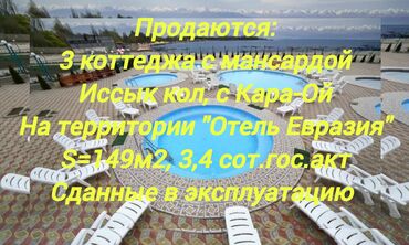 коттедж иссык куль продажа: Коттедж, 149 м², 3 комнаты, Собственник, Косметический ремонт