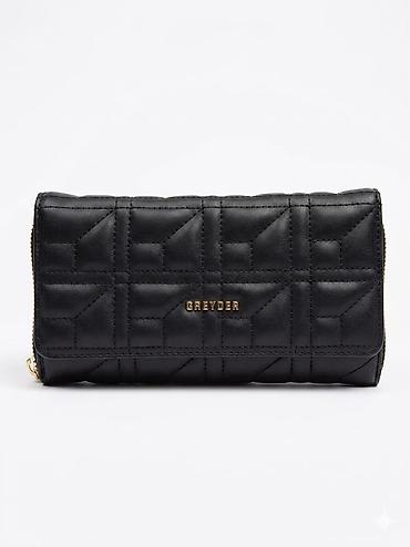 Portmone, pulqabıları: GREYDER qadın pulqabısı - Rəng: qara - Material: quilted teksturalı — 1