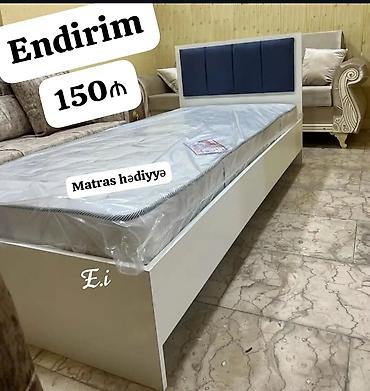 kravat basligi: Tək nəfərlik çarpayı – sadə və zərif dizayn. - Rəng: ağ gövdə, tünd — 1