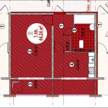 сниму квартиру район арча бешик: 1 комната, 45 м², 5 этаж, ПСО (под самоотделку)