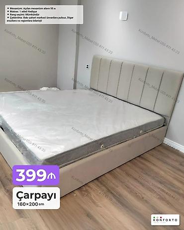 Çarpayı – 160×200 sm - Yumşaq başlıqla müasir dizayn - Rahat döşək lalafo.az -da Çarpayı – 160×200 sm - Yumşaq başlıqla müasir dizayn - Rahat döşək