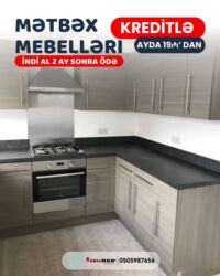 Sifarişlə mətbəx mebeli: Sifarişlə mətbəx dəsti, Özü çəkən petlələr, Mat laminat, Kredit var, Rayonlara çatdırılma, Pulsuz çatdırılma — 28