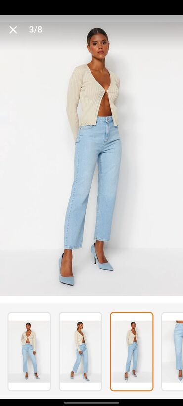 cins pencekler: Джинсы, Trendyolmilla, XS (EU 34), цвет - Синий