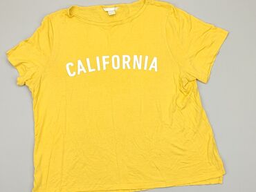 żółty t shirty damskie: T-shirt, H&M, L (EU 40), condition - Very good