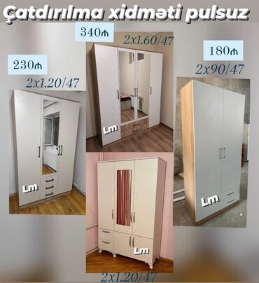 Yataq otağı dəstləri: Açılan, Düz dolab, Qarderob, paltar dolabı