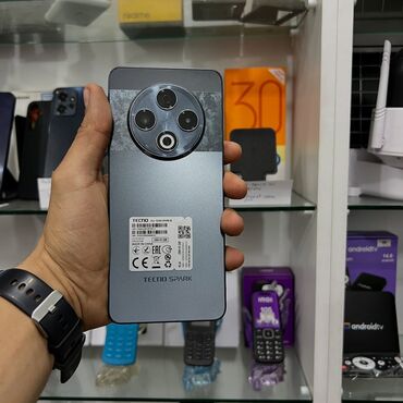 mersedes telefonu: Tecno Spark 30 5G, 256 GB, rəng - Göy, Barmaq izi, Simsiz şarj, İki sim kartlı