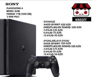 PS4 (Sony Playstation 4): Playstation 4 Nagd ve kredit Cemi 10 deq erzinde onlayn senedlesme