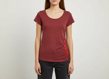 czerwone bluzki: T-shirt damski, rozmiar S