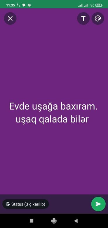sumqayit iş elanlari: Evde uşağa baxıram uşaq qalada bilər