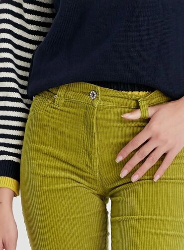 женские утепленные штаны: Брюки L (EU 40), цвет - Зеленый