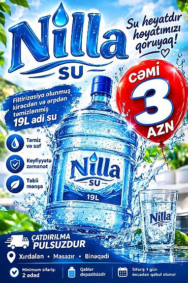 sure su: Nilla Su – 19L - Filtrasiyadan keçmiş, kirəc və ərpdən təmizlənmiş adi — 1