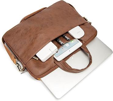 baqaj çantası: Noutbuk çantası Kinmac 360 PU Leather 13 inch-14 inch Coffee — 6
