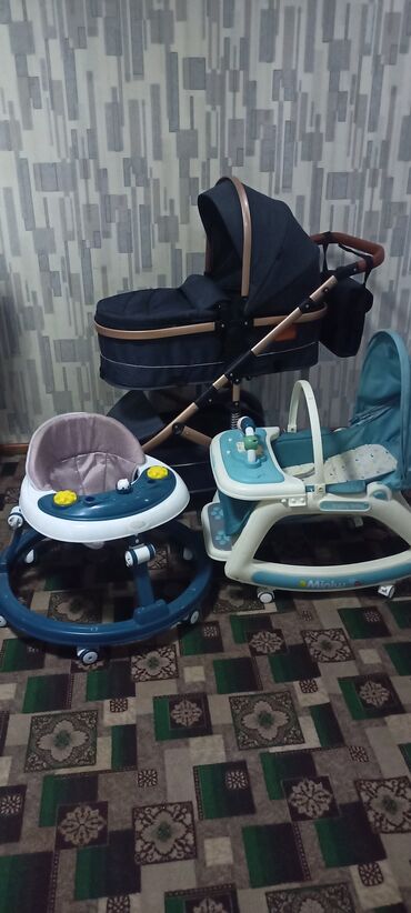 прогулочные коляски с надувными колесами: Коляска, цвет - Черный, Б/у