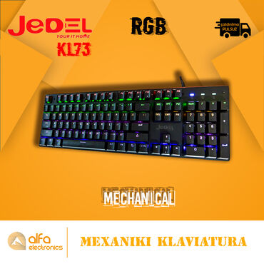 işıqlı klaviatura: Jedel Kl73 Mechanical Keyboard (Mexaniki Klaviatura) Alfa Electronics