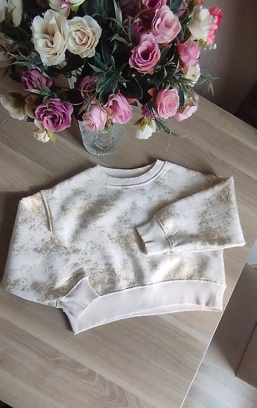 bağça mebel: Uşaq üçün switshirt - Rəng: süd ağ əsas, üzərində qızılı parıltılı — 3