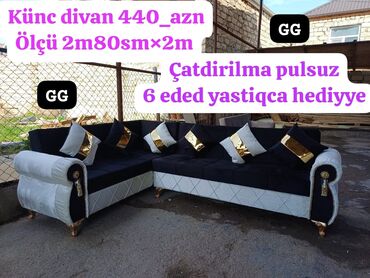 divanlari: Yeni və Sifarişlə Künc divan 440_azn Ölçü 2m80sm×2m Reng seçimi var