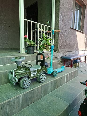 детский мотор: Детский мотоцикл, самокат, велосипед и машинка все 4шт всего за — 3