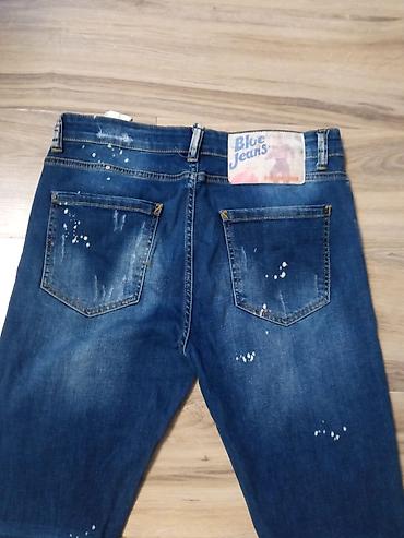 kosulja za manzetne: Dsquared2 muške farmerke, veličina 52. Model u tamno-plavom denimu sa — 7
