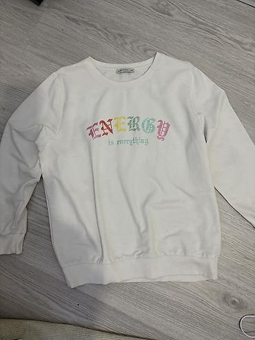 укороченная толстовка: Свитшот LCW Casual, маломерит. Цвет белый Прямой крой, круглый вырез — 1
