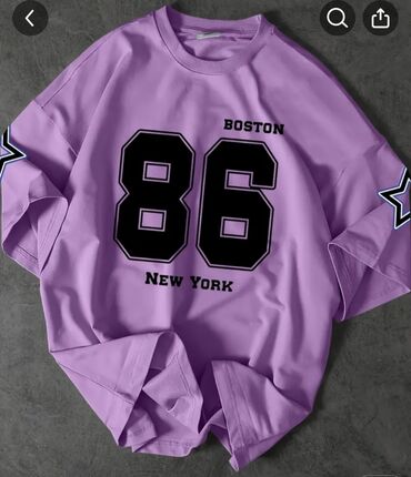 qara cins pencekler: 🟣 BOSTON 86 – Trendy Oversize T-shirt 📌 Rəng: Bənövşəyi 📌 Üzərində