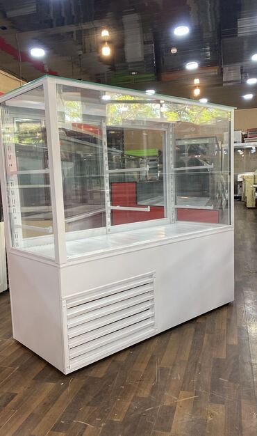 Paltaryuyan maşınlar: Soyuduculu şüşə vitrin (mağaza/kafe üçün) - Ön, yan və arxa tərəfləri