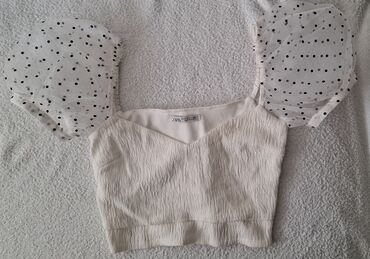 bele patike sa debelim djonom: Zara, XS (EU 34), Polyester, Single-colored, color - White