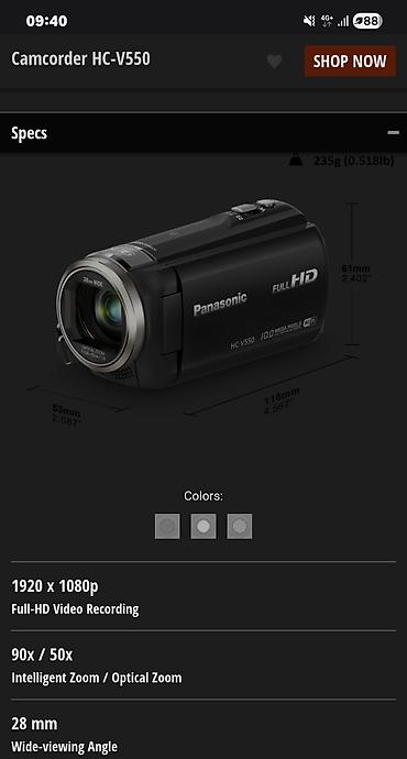 garmin 970 forerunner: Видеокамера Panasonic HC‑V550 - Запись видео в Full HD 1920×1080p - — 1
